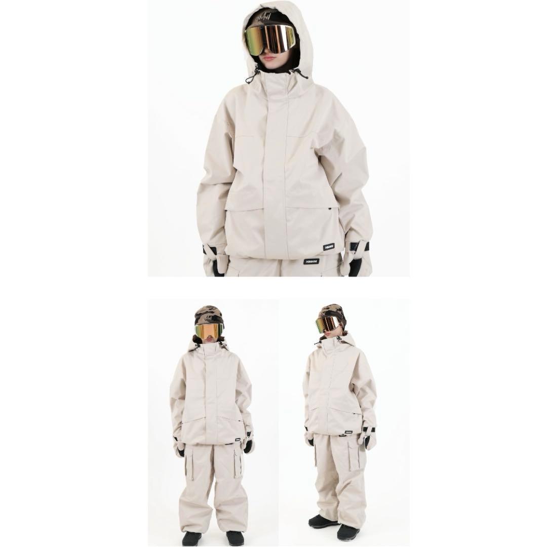 【新品未使用】HIMASS MANIA スノボウェア 上下セット　ベージュ