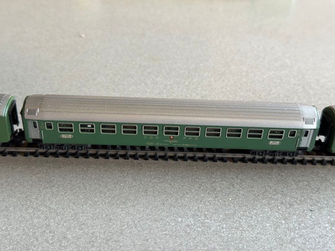 MINITRIX Nゲージ スイス急行客車と貨物車 5両セット