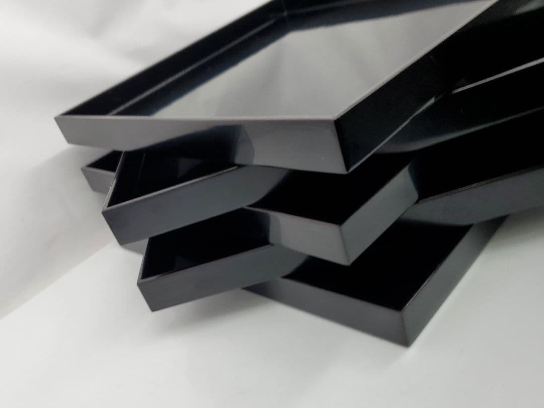 ①美品　漆塗り 茶道具 会席膳　5個セット 懐石膳　漆器