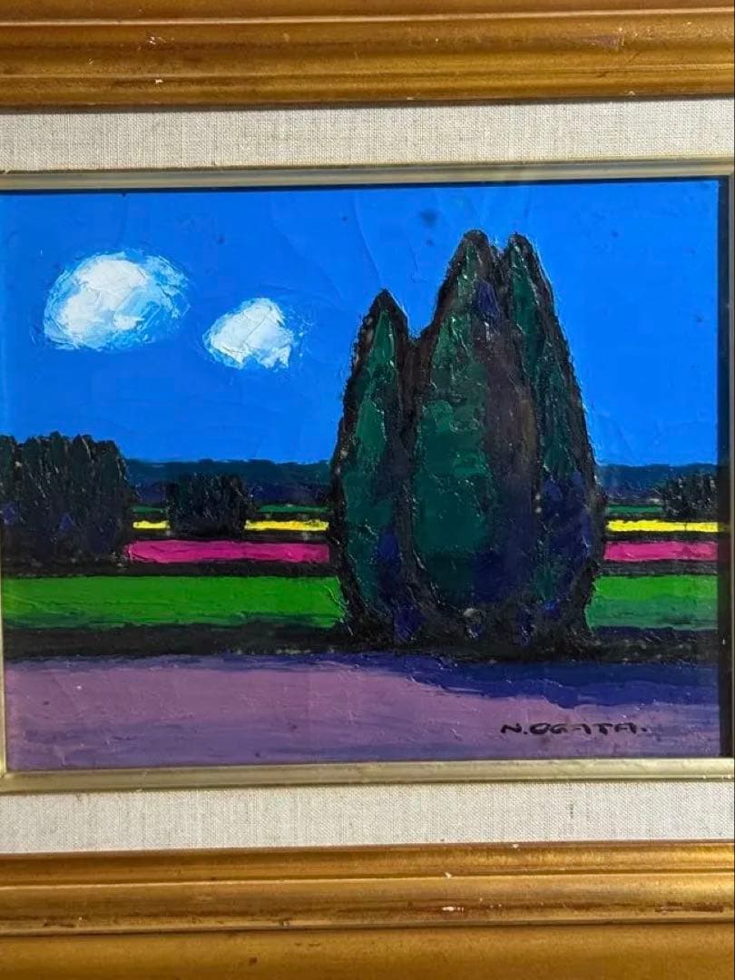 時代物　小県ニ一【風景画】1977肉筆油彩画