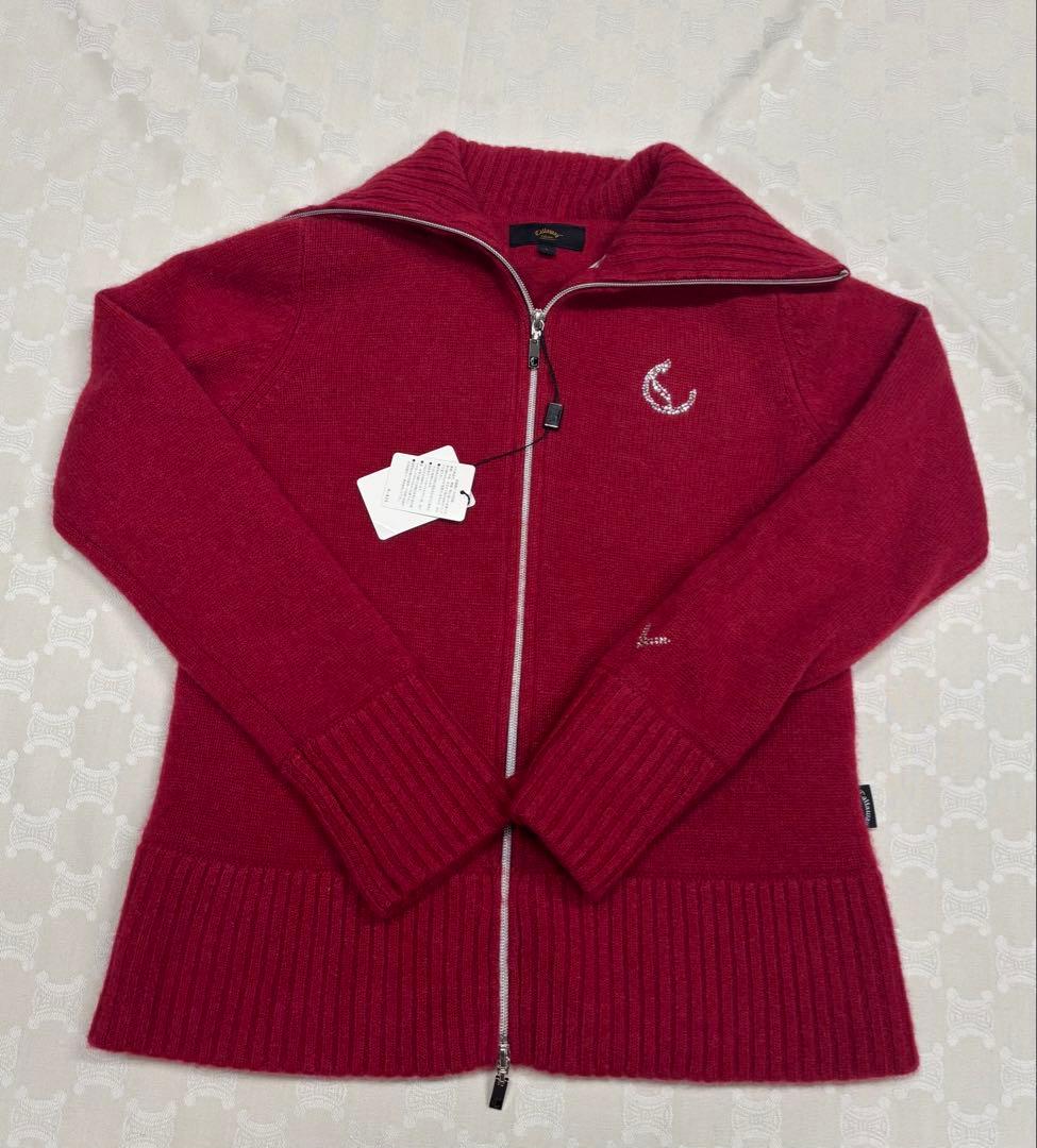 Callaway カシミヤ100％　 セーター カーディガン　新品　防寒　裏地