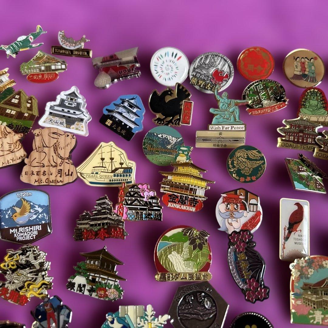 ご当地 ☆観光地 名所デザイン ピンバッジ ピンズ まとめ売り☆レトロ 119個