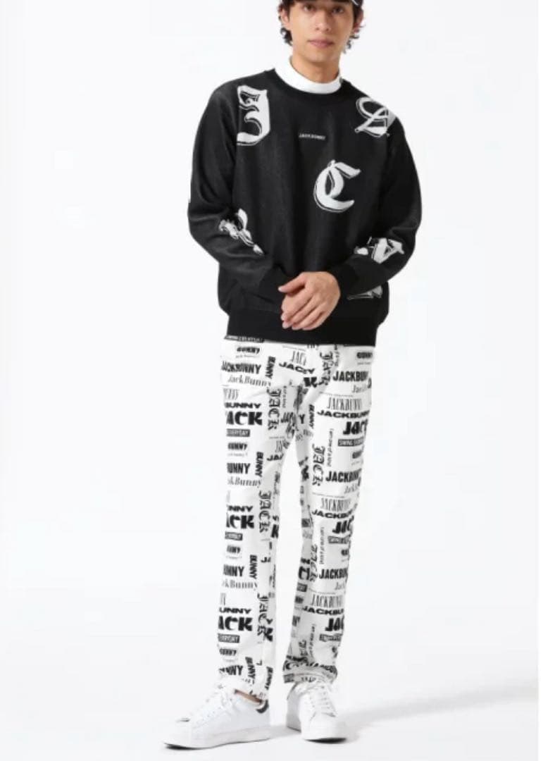 新品　ジャックバニー　パンツ　ストレッチ　ジャージツイル　秋冬　ホワイト　6