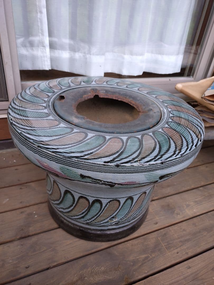 防災グッズ　練炭　火鉢　ブルー