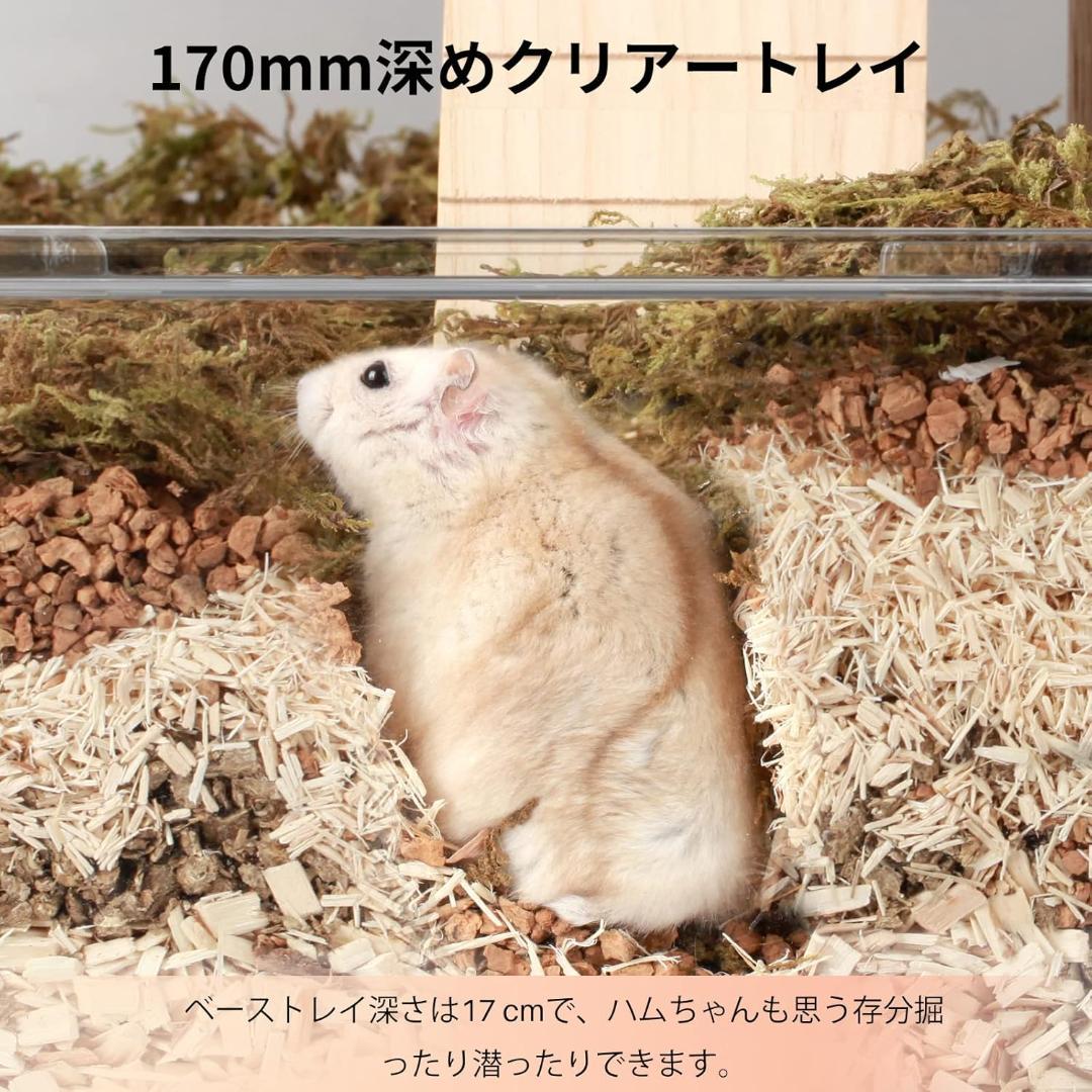 BUCATSTATE ハムスターケージ 650 【木脚マット付き】全面クリア