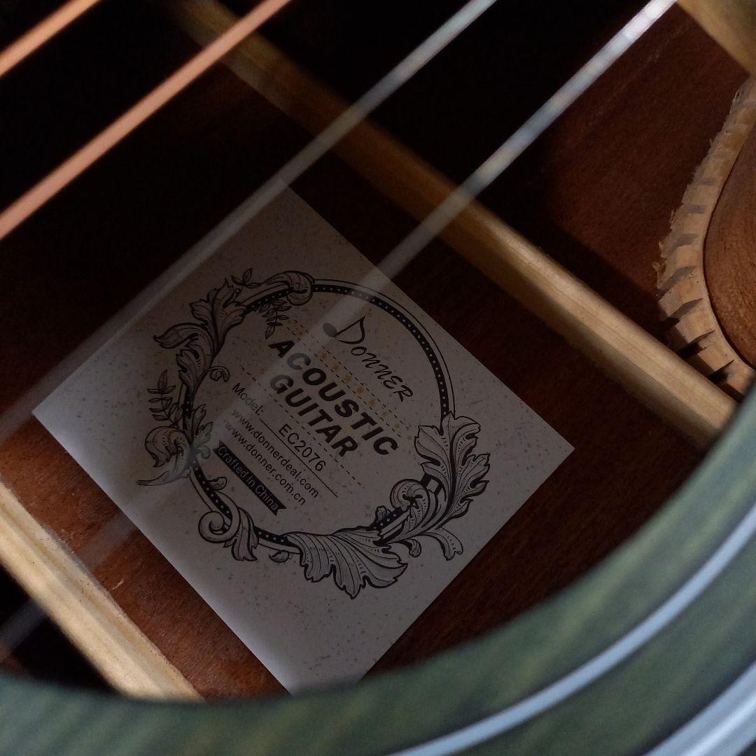 美品◎Donner アコースティックギター EC2076 サテングリーンバースト