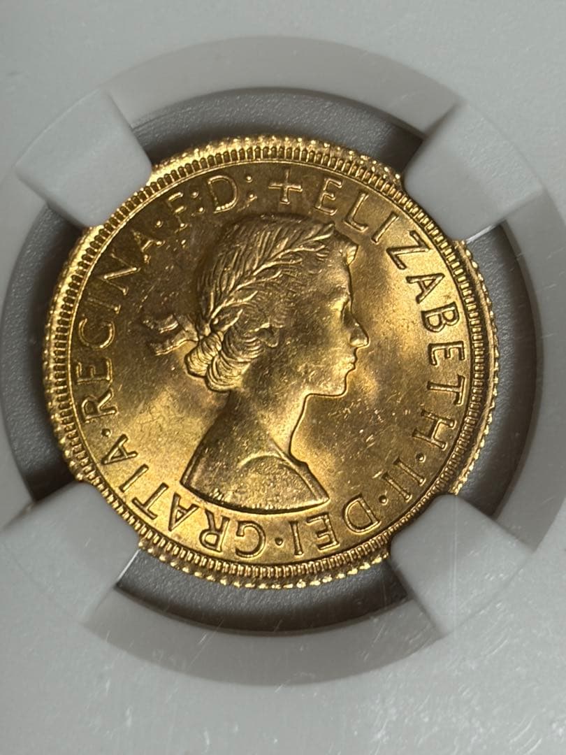 【MS65】1966年発行 ヤング・エリザベス2世 ソヴリン金貨