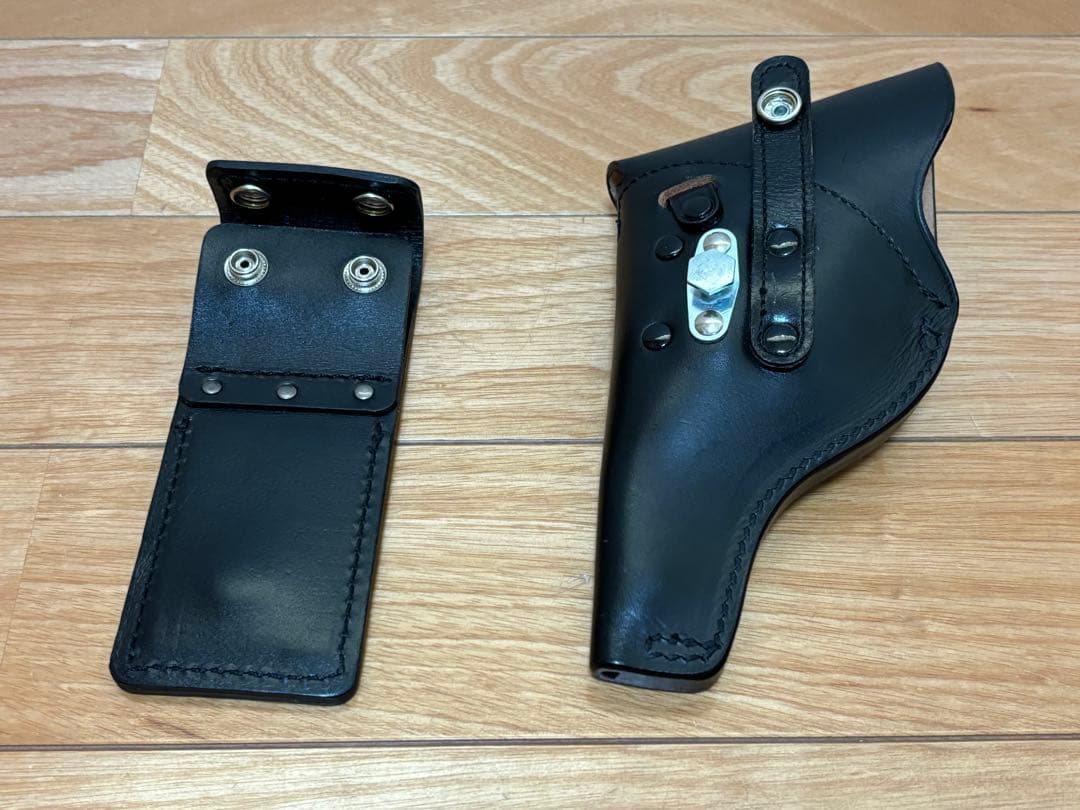 2点セット 警察 ホルスター 本革製 ニューナンブ サクラ 銃 分割型 調整板付