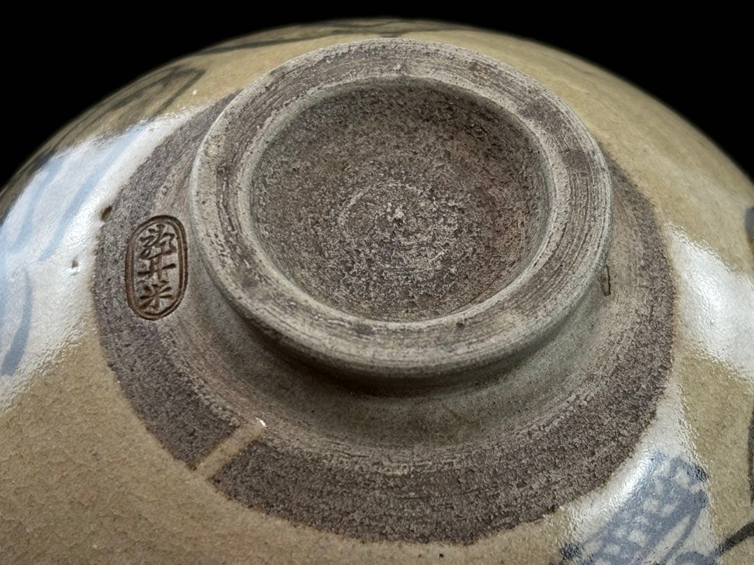 時代物 江戸名工 【青木木米】作 聾米銘 茶碗 時代窯傷あり R7112347