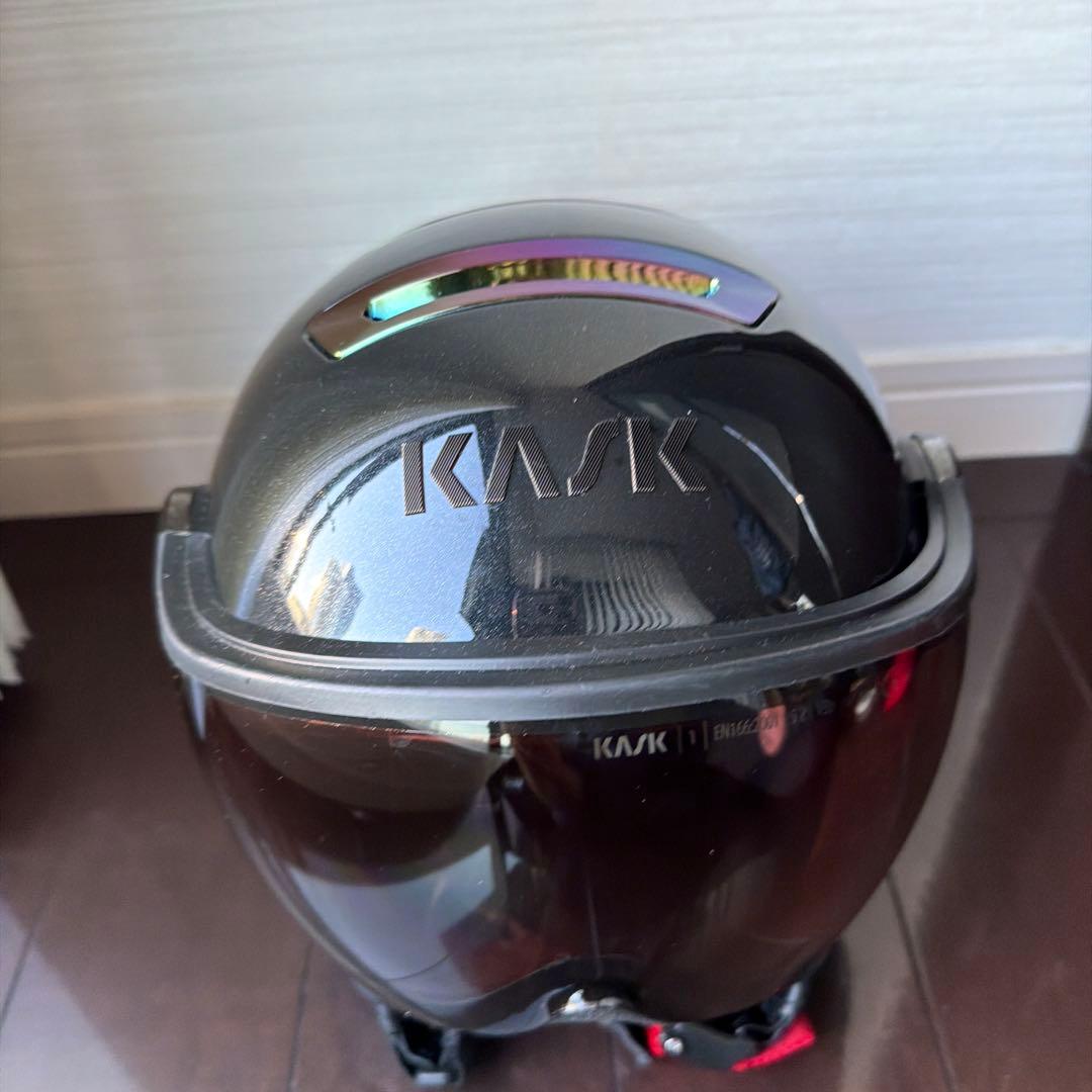 KASK スキー用ヘルメット ブラック 一体型ゴーグル付き レディース