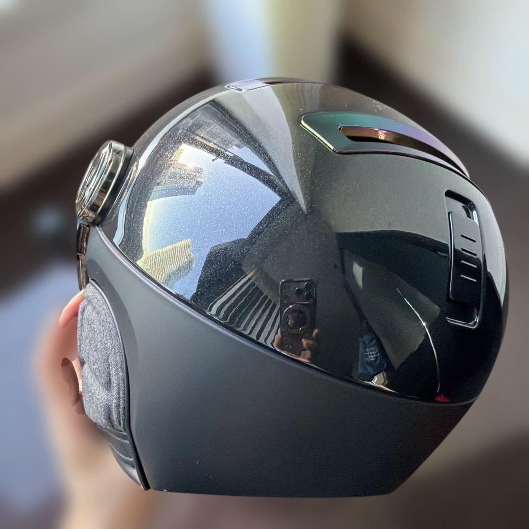 KASK スキー用ヘルメット ブラック 一体型ゴーグル付き レディース