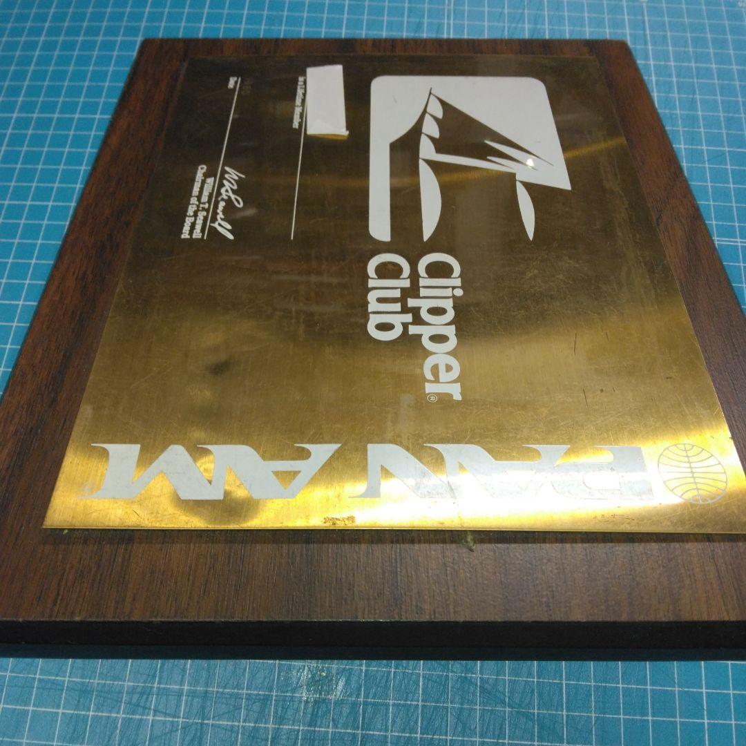 ['80年] パンナム航空 Clipper Club 生涯会員証金属製プレート