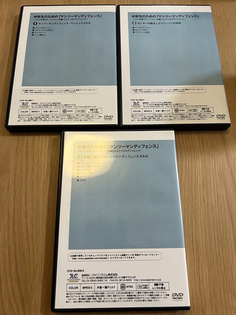 バスケ指導者用DVD 三本セット 中学生のためのマンツーマンディフェンス