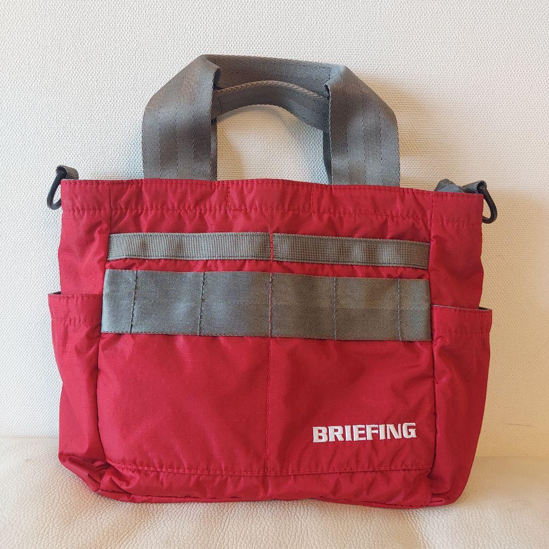 極美品〈BRIEFING〉カートバッグ ブリーフィング ラウンドバッグ 人気色赤
