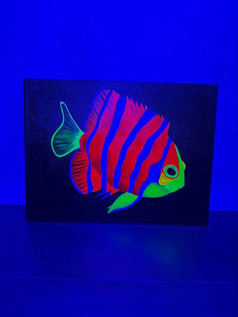 【オリジナル丙烯蛍光画】海の世界シリーズ40×30cm（現品販売）