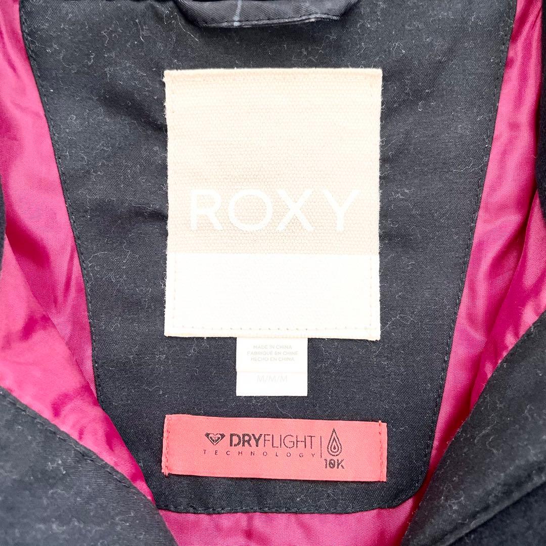 4473【美品】ROXY スノボウェア レディース 花柄 ジャケット ブラック