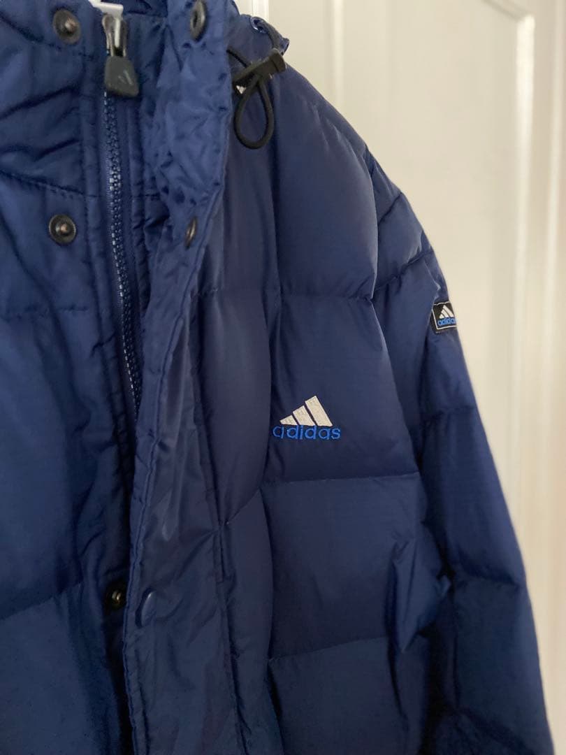 【クリーニング済】刺繍ロゴadidas ダウン・フェザーコート　Ｓサイズ