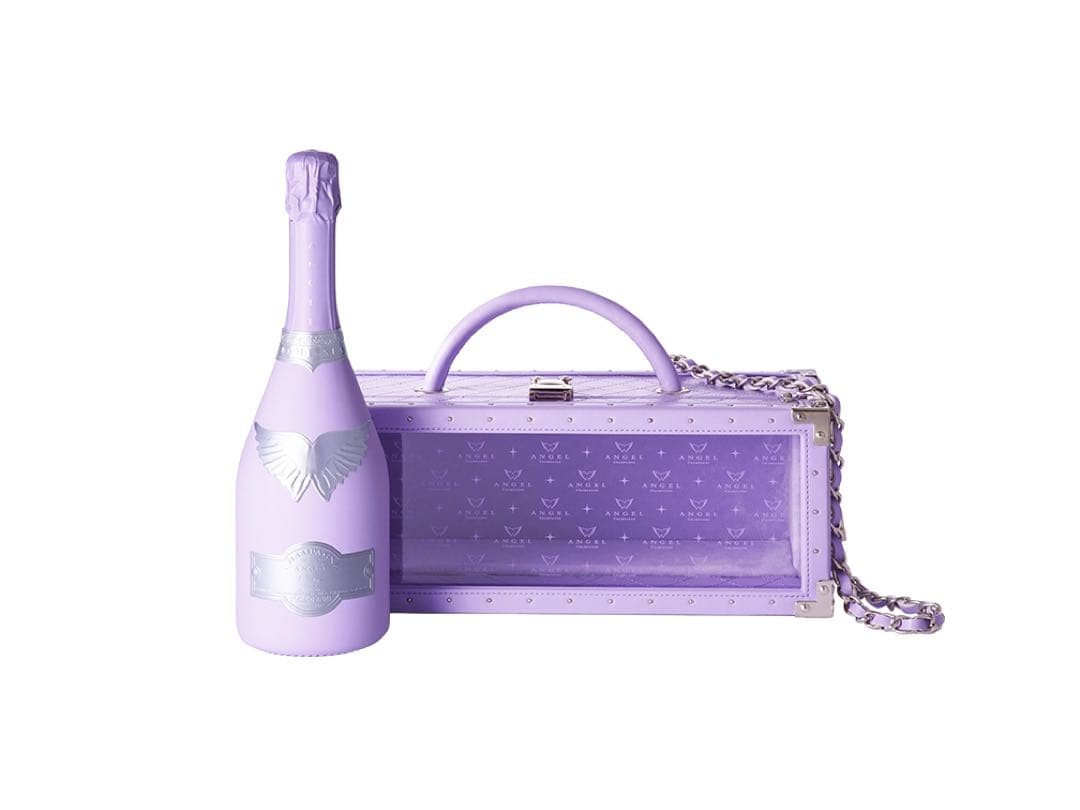 【空瓶・空箱】エンジェルシャンパン ハロウィン　パープル　レザー 鍵付き