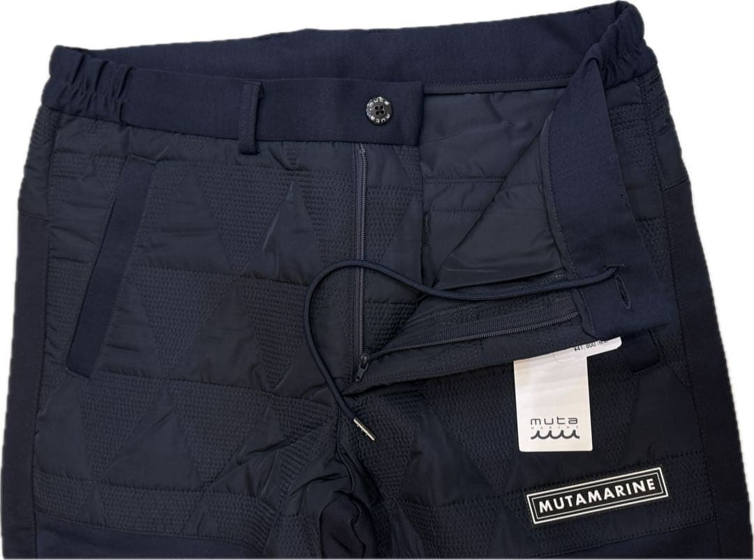 【新品】ムータマリン　ゴルフ　メンズ　暖パン　ネイビー　Lサイズ
