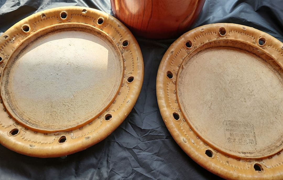 宮本卯之助商店★締太鼓革2丁掛×2枚