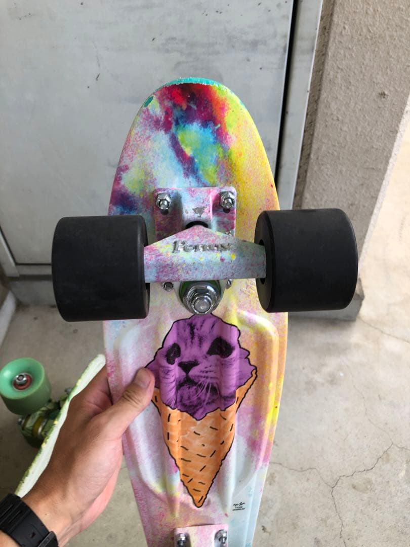 アイスクリームコーン猫イラストスケートボード