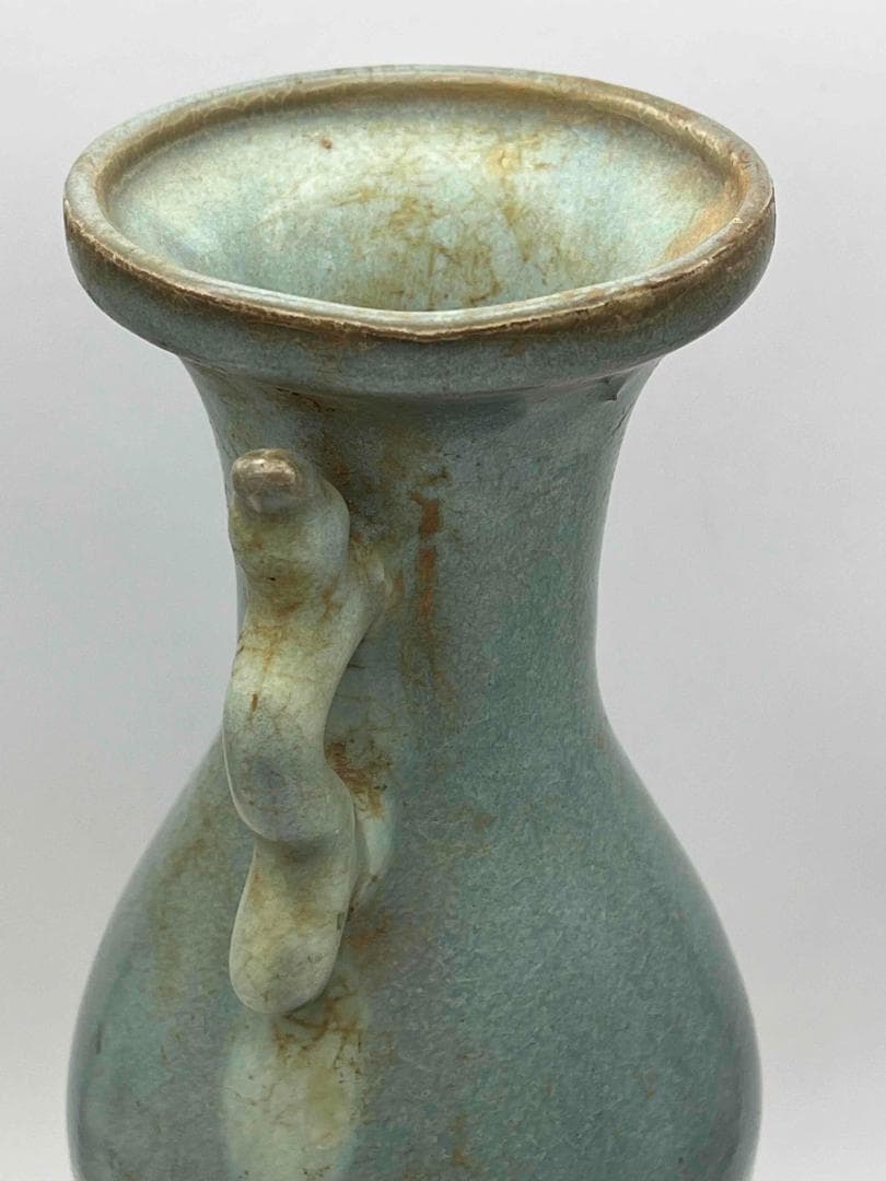 北宋時代　鈞窯広口双龍耳台座型香炉 天青釉瓶　窯変釉尊 水注(C-62)