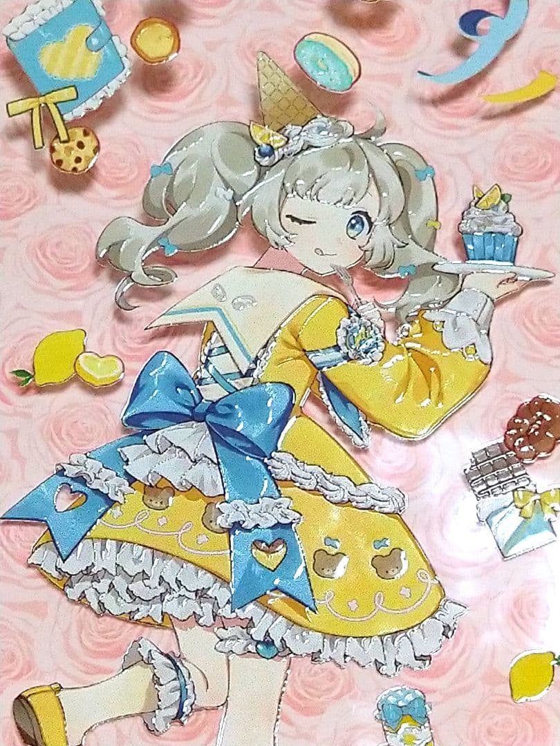 J628＃熊古力(水晶)浮光文创切り売り海外人物マステ女の子