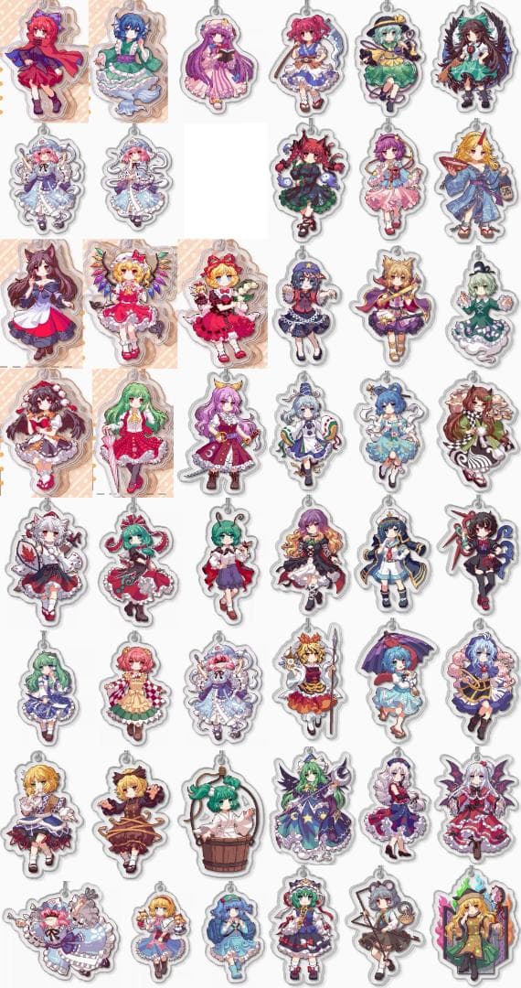 東方プロジェクト アクリルキーホルダー 43個 小傘 一輪 魂魄妖夢 幽々子