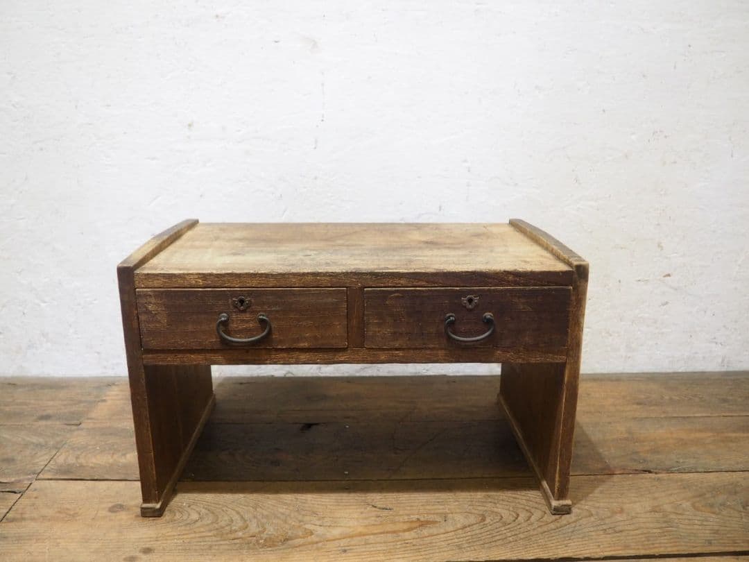 1202 総桐の文机　ローテーブル　陳列台　引き出し　レトロ　アンティーク