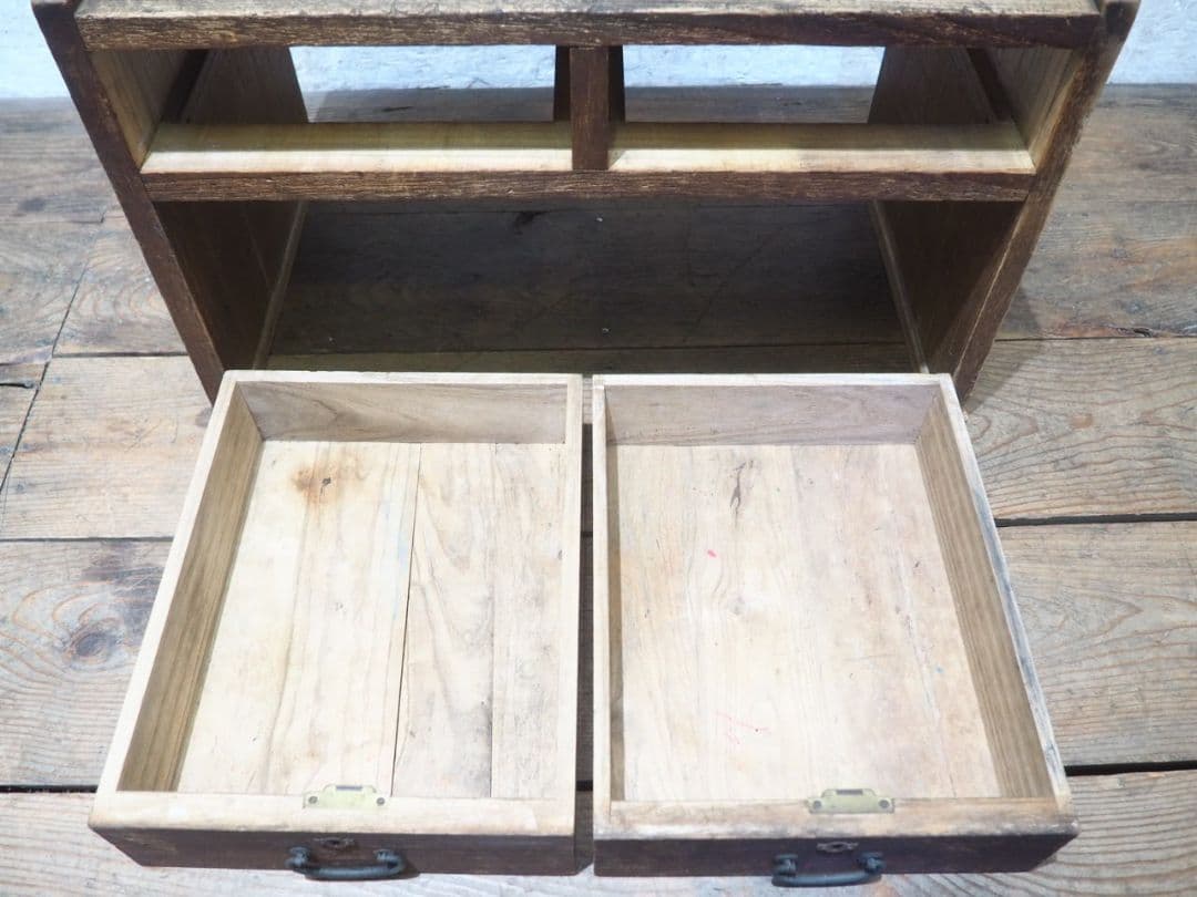 1202 総桐の文机　ローテーブル　陳列台　引き出し　レトロ　アンティーク