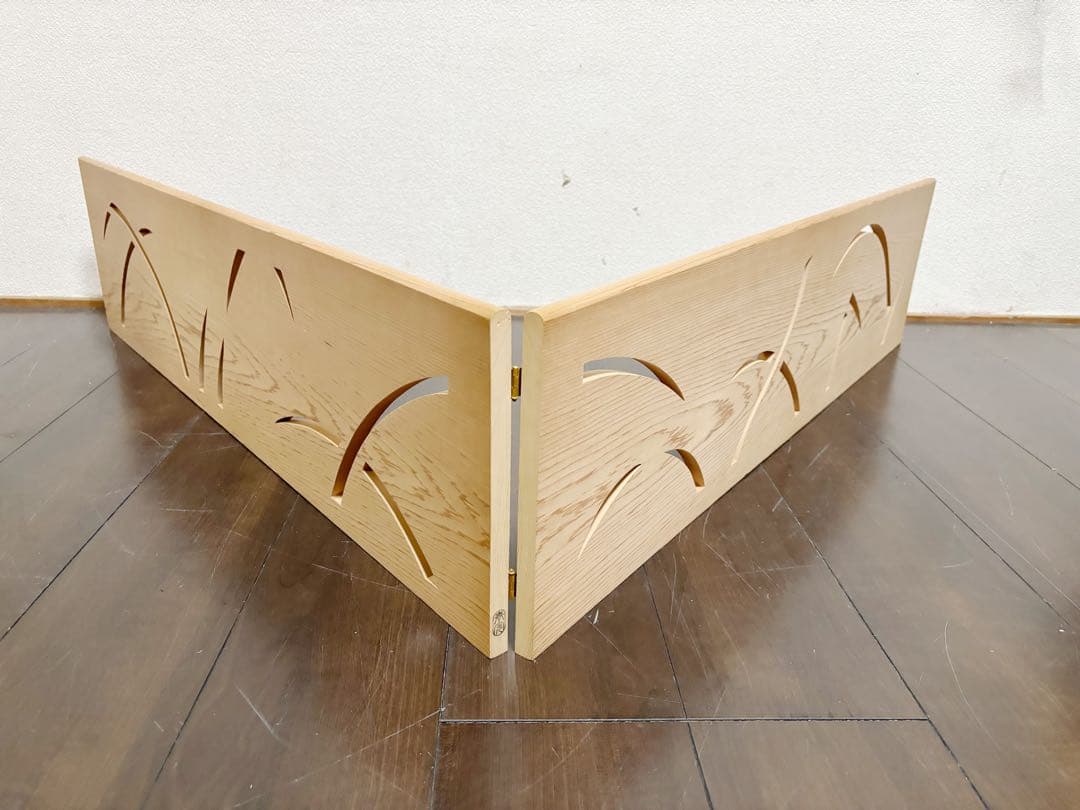 ほぼ未使用 茶道具 川瀬表完作 杉木地 玄々斎好写芦透 板風炉先屏風 印有 紙箱