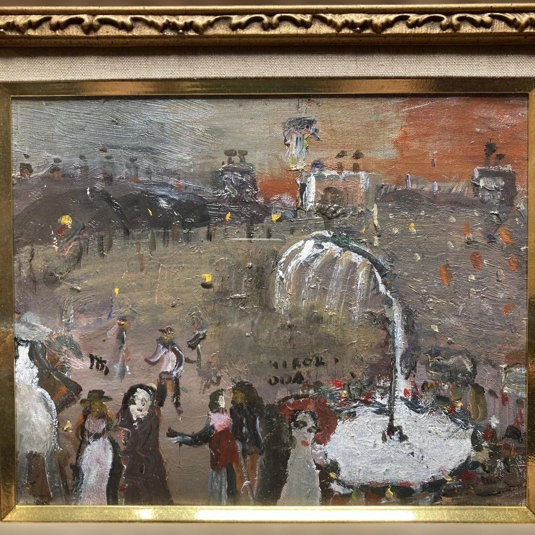 織田廣喜「チュイルリー庭園」３Ｆ　額縁41×46￼絵22×27cm日本芸術院会員