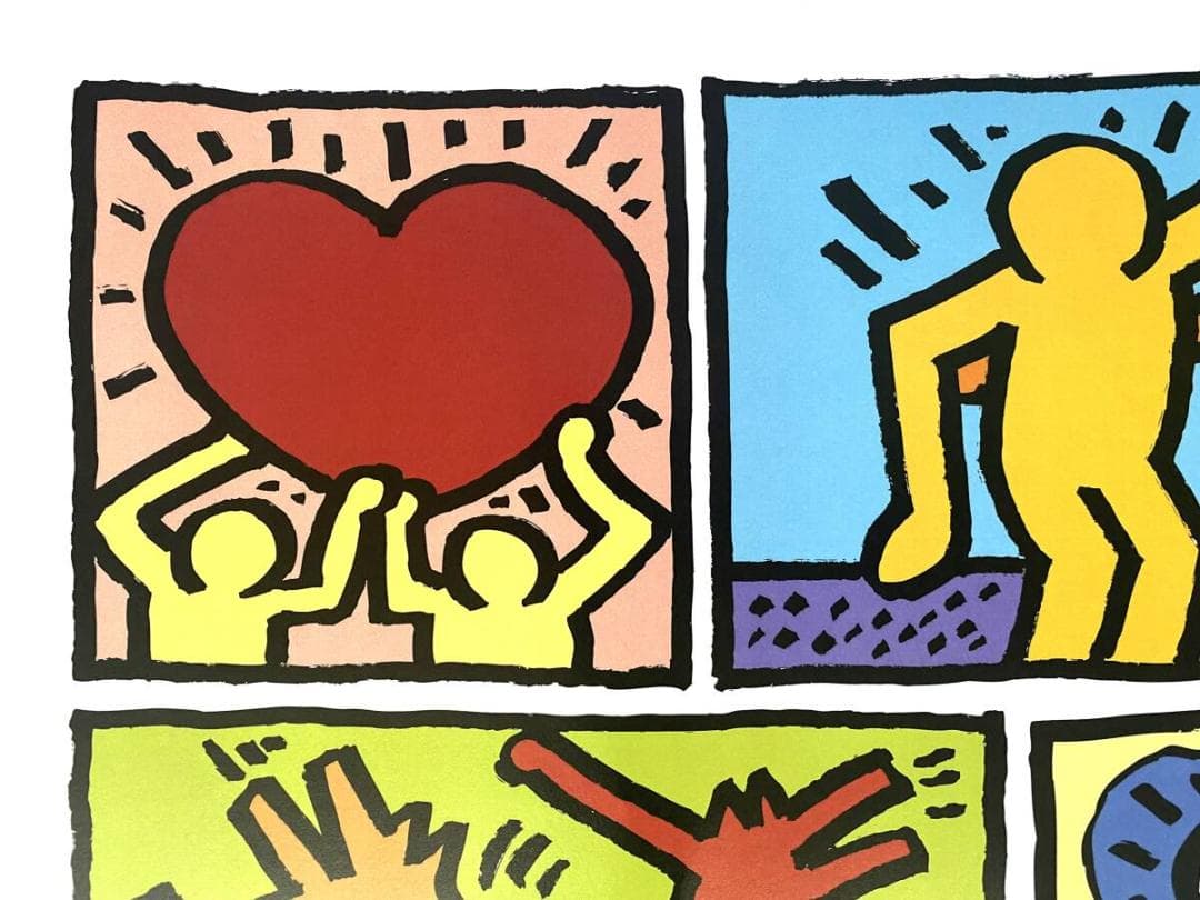 【美品】キース・ヘリング☆Pop Shop Quad☆リトグラフ☆額付き