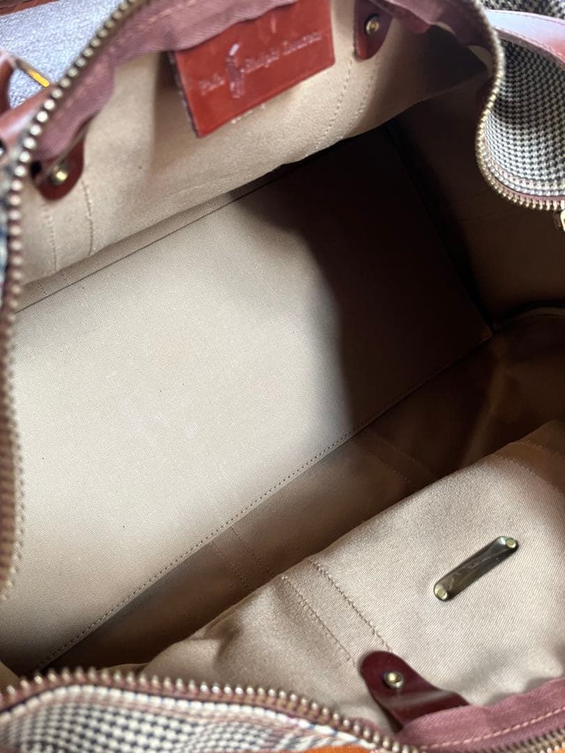 ラルフローレン　ボストンバッグ　2way　斜め掛け　鍵付き　千鳥格子