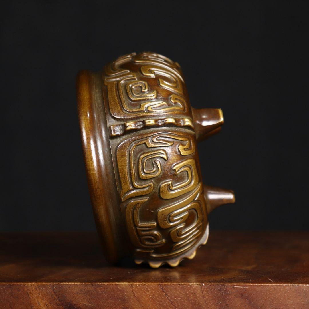 三足龍紋香炉 焼香香炉 茶道香炉 仏具 銅製品 装飾品 工芸品 置物