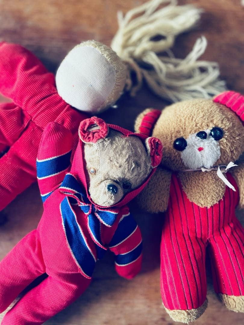 ヴィンテージ ベア　ドール　3体セット　アンティークベア