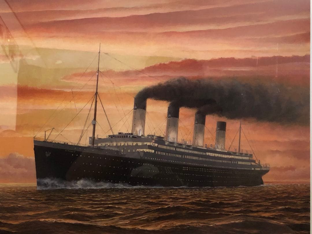 鑑定団　タイタニック号　夕景　絵画　リトグラフ　版画　初期刷り　野上隼夫