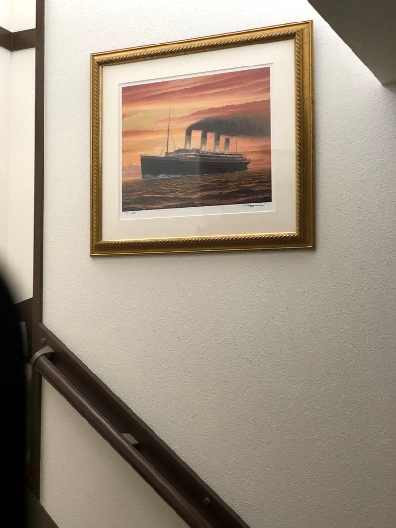 鑑定団　タイタニック号　夕景　絵画　リトグラフ　版画　初期刷り　野上隼夫