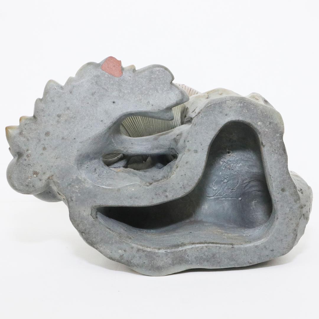 青備前 獅子牡丹香炉 備前焼三名工 西村春湖 作 伊部 備前