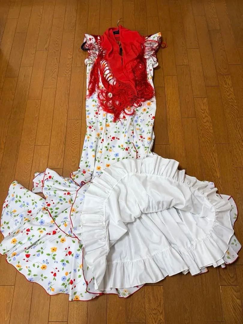 スペイン製　フラメンコドレス マーメイド　花柄