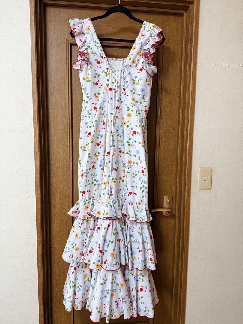 スペイン製　フラメンコドレス マーメイド　花柄