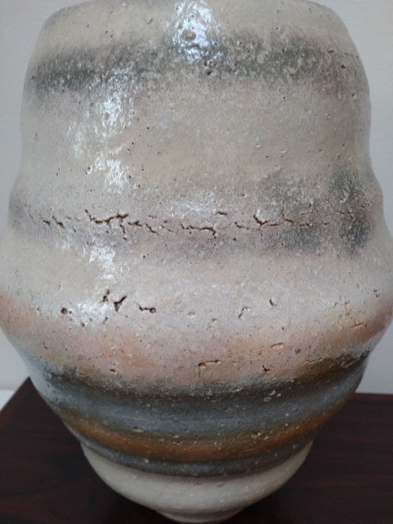 【人間国宝】清水卯一 三色壷 高さ約34cm！特大花瓶 師:石黒宗麿