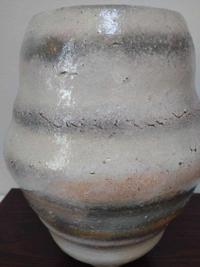 【人間国宝】清水卯一 三色壷 高さ約34cm！特大花瓶 師:石黒宗麿