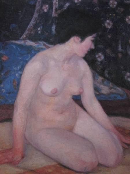 大久保作次郎、裸体、希少・大判画集画、新品高級額、額装付、状態良好