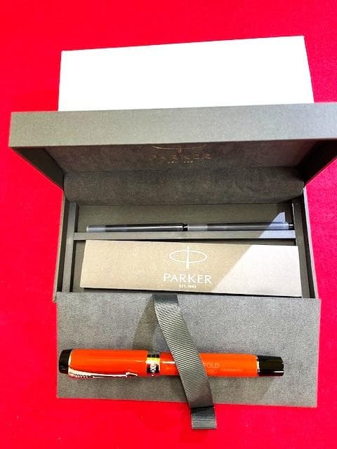 ほぼ未使用品 パーカー デュオフォールド ビッグレッド 18K/750 F 即送