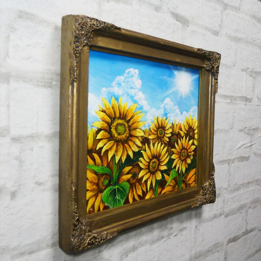 油絵 油彩 油彩画 絵 絵画【太陽と向日葵】