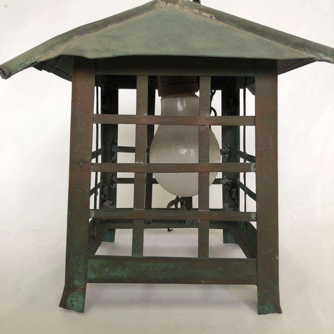 古民具 錆あり 吊り灯ろう 吊り灯籠 燈籠 銅製 ヴィンテージ アンティーク