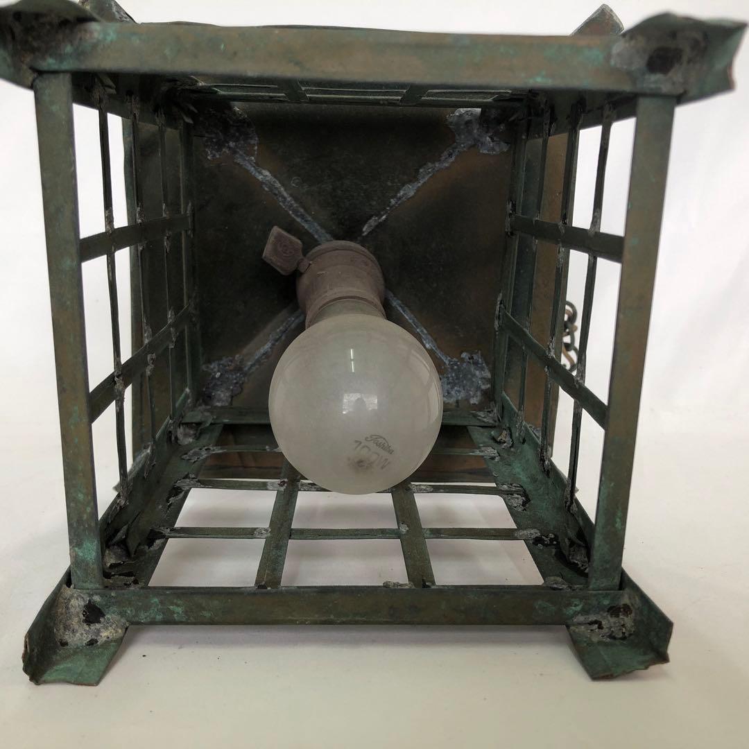 古民具 錆あり 吊り灯ろう 吊り灯籠 燈籠 銅製 ヴィンテージ アンティーク