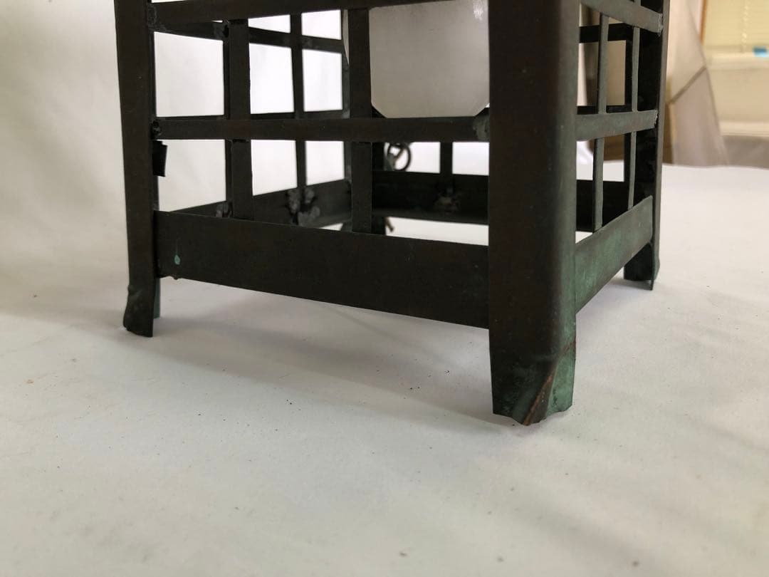 古民具 錆あり 吊り灯ろう 吊り灯籠 燈籠 銅製 ヴィンテージ アンティーク