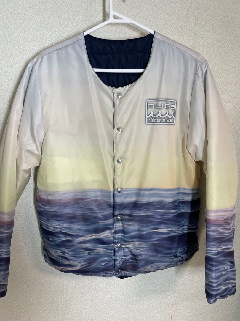 （美品）mutaムータ　海の景色デザイン ジャケットリバーシブルサイズL